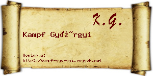 Kampf Györgyi névjegykártya