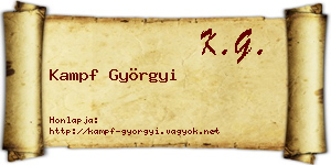 Kampf Györgyi névjegykártya